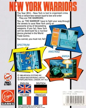 New York Warriors (UK) (K7) (64K) (1990) (Trainer) box cover back